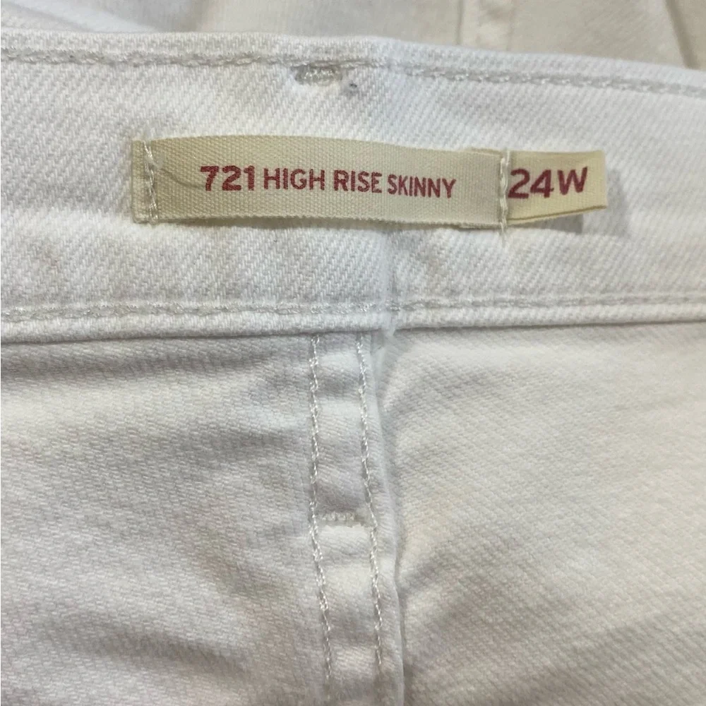 Levi's Women’s 721 Crisp White High Rise Skinny Jeans Size 24W - Picture 10 of 15